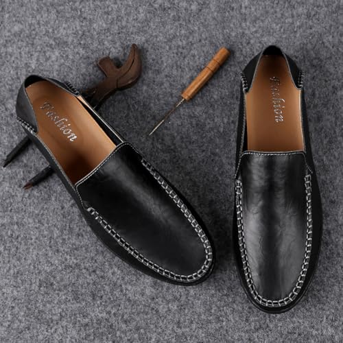 Men's Casual Genuine Leather Slip On Soft Driving Walking Shoes Penny Loafer Flats Shoes3
