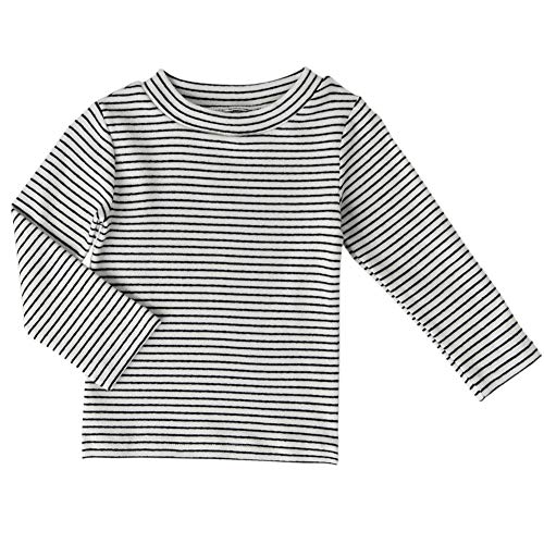 Toddler Girls Boys Long Sleeve Tee Little Kids Cotton T-Shirt Crew Neck Tops,White,3T