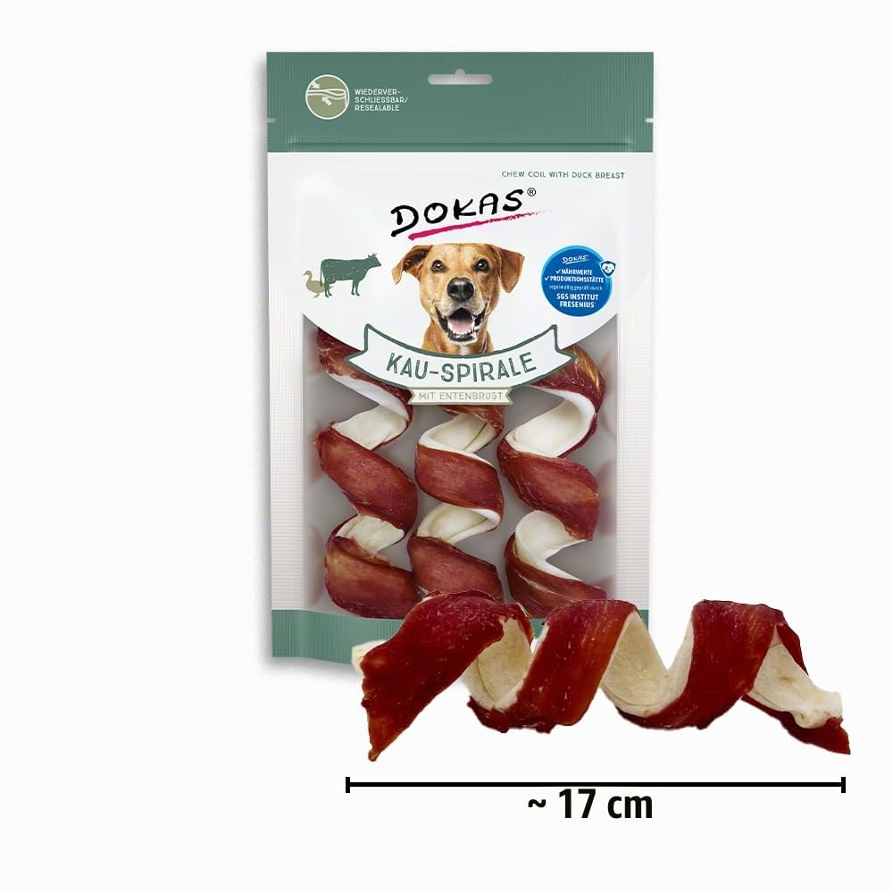 DOKAS Friandise à mâcher de qualité supérieure sans céréales pour Chiens – Idéal pour Entre Les Deux.