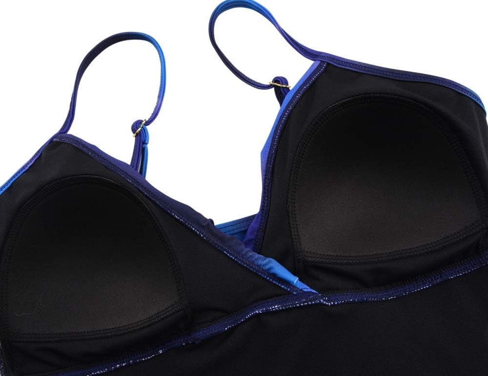 Hilor Women's Tankini Tops Shirred Ruffled Swimsuits V Neck Swimwear Top - Image 6