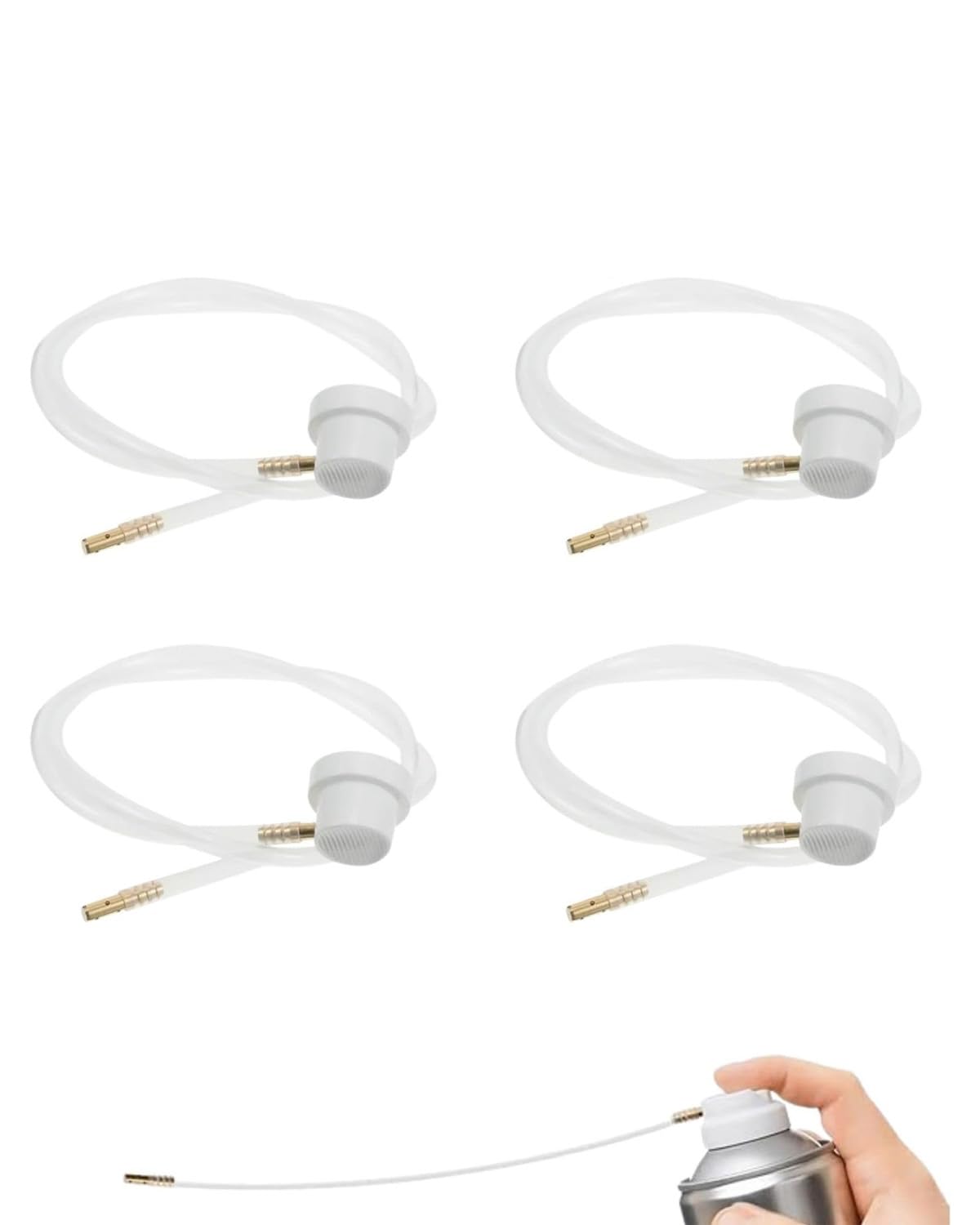 4 Pezzi Prolunga per Bombole Spray 50cm con Ugello - Accessorio Ideale per Pittura e Manutenzione, Soluzione Pratica per Spazi Stretti e Superfici Difficili da Raggiungere