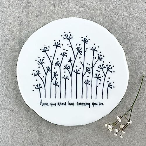 East of India Dessous de verre rond en porcelaine « Hope you know how Amazing You Are » - Cadeau souvenir d'amitié, cadeau pour les amis et la famille