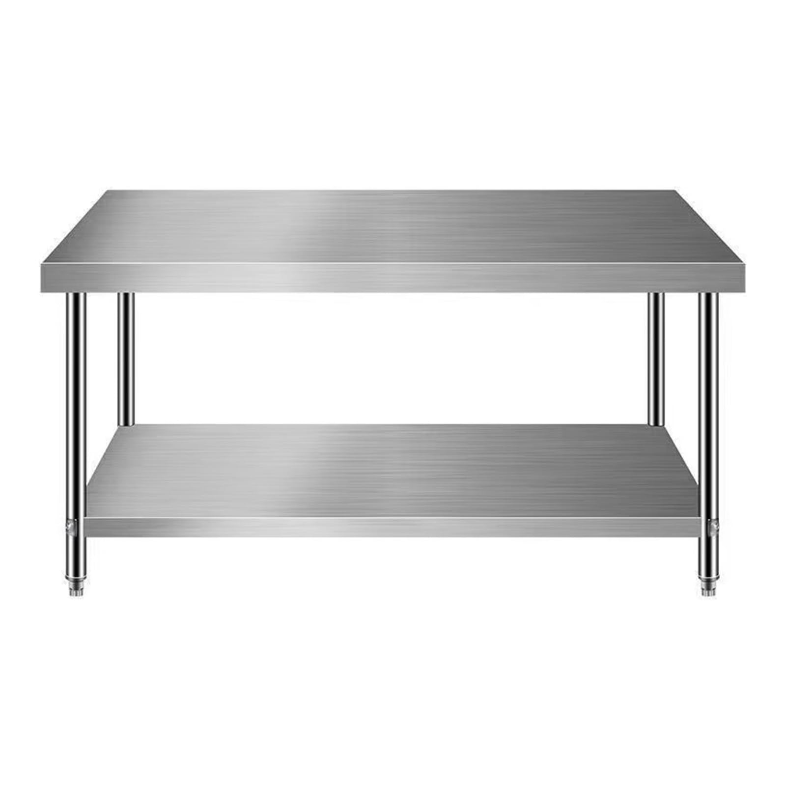 Heavy Duty Stainless Steel Catering Table 250 kg Commercial Workbench with Adjustable Shelf Food Prep Table for Kitchen & Garage (80 x 50 x 80 cm)