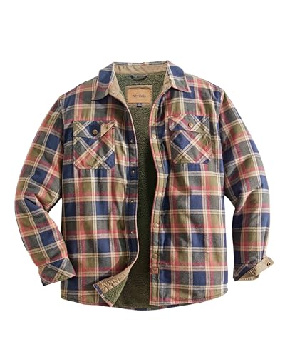 Venado Men's Jaxson Sherpa Lined Flannel Shirt Jacket - Premium Flannel Coat with Snaps