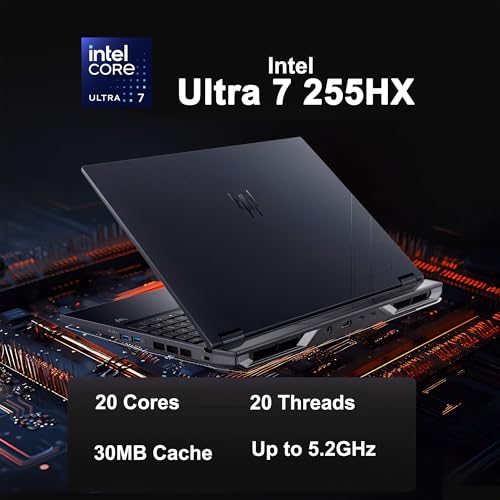 Image of acer Predator Helios Neo 16 AI Gaming Laptop 16 inch 2560x1600 IPS 240Hz (100% DCI-P3) Intel 24-core Ultra 7 255HX 32GB RAM 2TB SSD GeForce RTX 5070 GDDR7 DLSS4 (Up to 798 AI Tops) Win11 ICP Hub