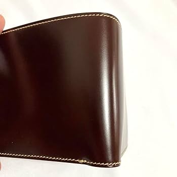 Amazon.co.jp: 万双 コードバン 二つ折り財布 小銭入れ付 ボルドーの