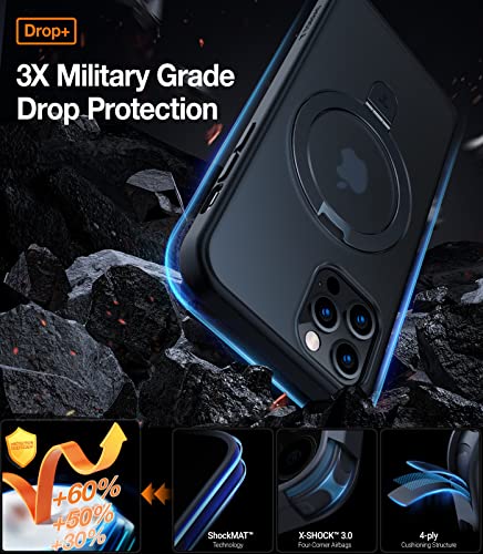 Torras Magnetic Upro Ostand Designed For Iphone 12 Case & Iphone 12 Pro Case, Compatible With Magsafe, Iphone 12 Phone Case With Stand, Mil-Grade Shockproof Back Slim Protective 12 Phone Case, Black #TOP2
