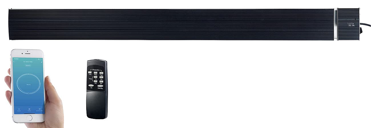 Semptec Urban Survival Technology Infrarotstrahler: IR-Dunkelheizstrahler mit WLAN, App, Timer, 3.200 W, IP65, schwarz (Dunkel Heizstrahler, WiFi Heizstrahler, PC)