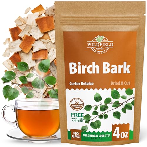 Image of 4 oz. Birch Bark Herbal Tea (Betulae Gemmae) - 113g Dried Birch Bark Herb Tea Corteza de Abedul