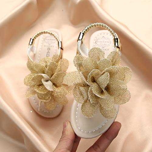 White Sandals for Girls Toddler Shoes Casual Shoes Flower Girls Kids Baby Shoes Solid Sandals Princess Baby Shoes (Yellow, 8 Toddler)4