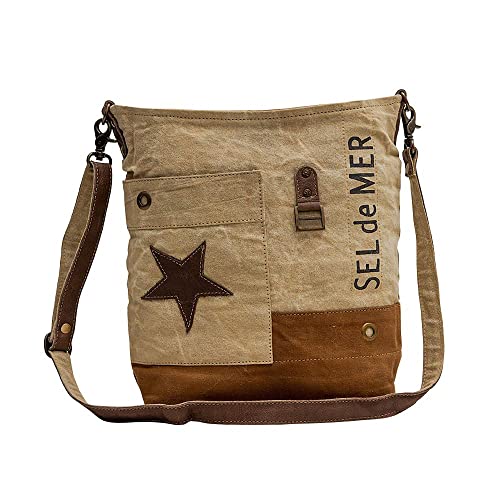 Myra Bag Western Leather Shoulder Bag for Women - Upcycled Canvas Crossbody Jinga