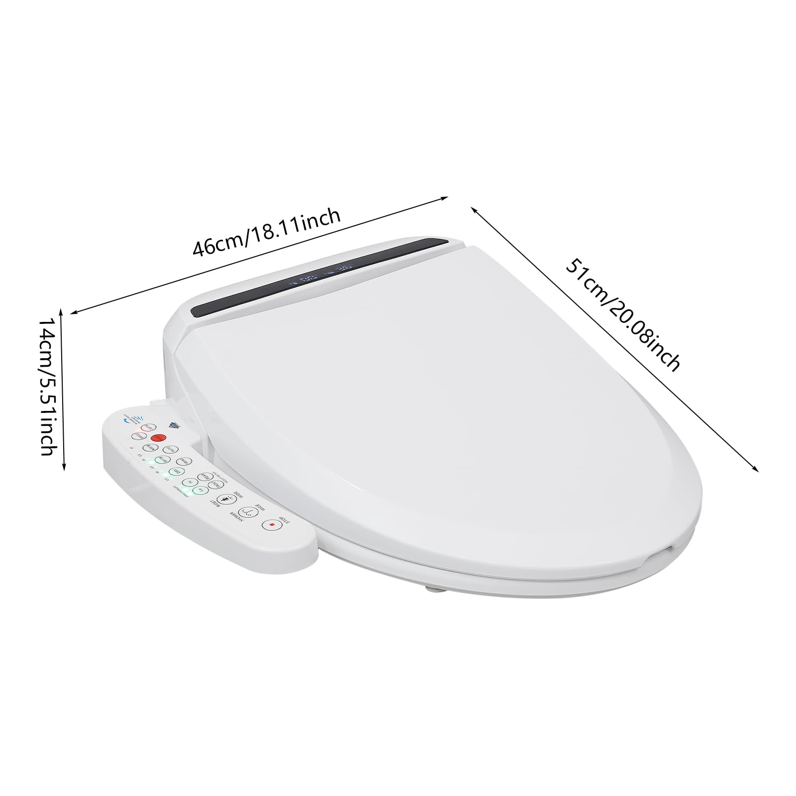 Inteligentna deska sedesowa z dyszą, elektroniczny bidet, regulowane ciśnienie wody, ciepłe suszenie powietrzem, ogrzewanie siedzenia, funkcja mycia, inteligentna toaleta