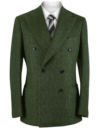 Blazer en tweed herringbone homme veste croisée pour rester chic