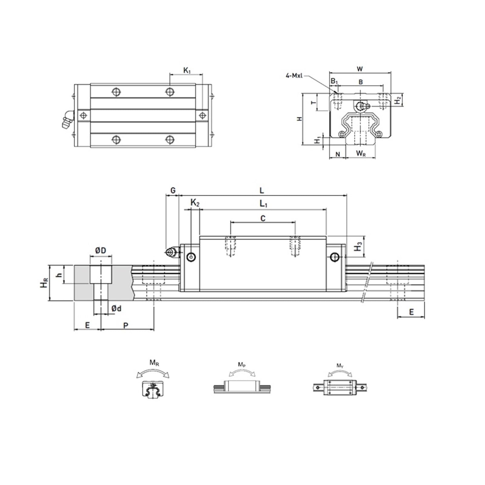 Guide lineari, guide di scorrimento a movimento li Set di guide lineari HGR30 da 1000mm 1200mm con blocchi di scorrimento Parti meccaniche HGH30CA Parti di cuscinetti lineari(1000mm)