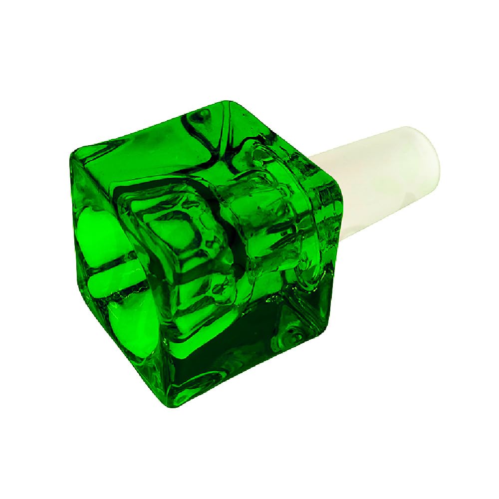 Vastu Ice Cube Glass Bong Bowl - Male - 14mm (Green)