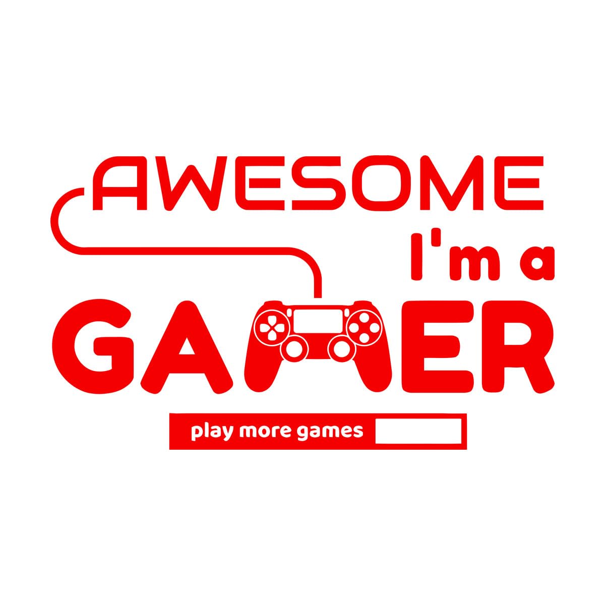 Wall Vinyl Sticker Decor Table Teen Gamer Joystick Play More Games 72x120.6cm Do not Damage the wall Surface Extra Large red — image 1