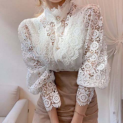 Dames Tee Zomer Herfst Lange Mouw 2023 Kleding Kant Katoen V-hals Coltrui Brunch Blouse T Shirt voor Womens GL GL - Image 3