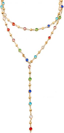 Colorful Necklace for Women,Gold Body Chain Jewelry Long Multicolor Beaded Choker Necklaces - Layer a Ruffled Skirt with a Crop Top: A Guide