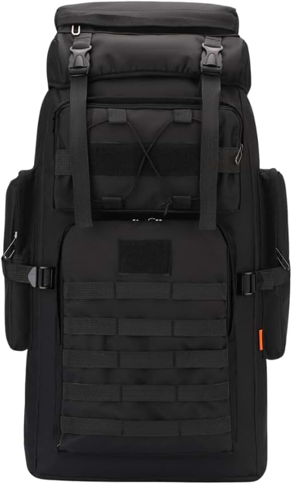 Mochila Tática Militar 80L – Impermeável, Super Resistente, Sistema Molle, Grande Capacidade para Camping, Viagem, Trilha e Sobrevivência