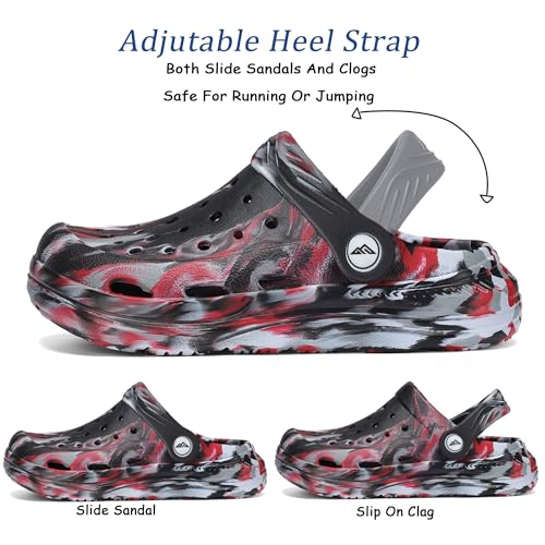 Image of Kids Tie Dye Garden Clogs for Boys Girls | Lightweight Slip-On Water Shoes with Arch Support