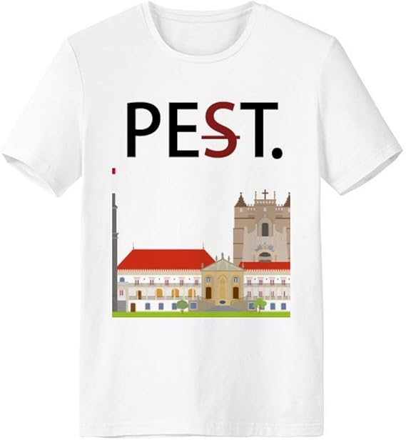 Amazon ポルトガルコインブラナショナルランドマークビルディングペットバットペストホワイトtシャツショートスリーブクルーネックスポーツ Tシャツ カットソー 通販