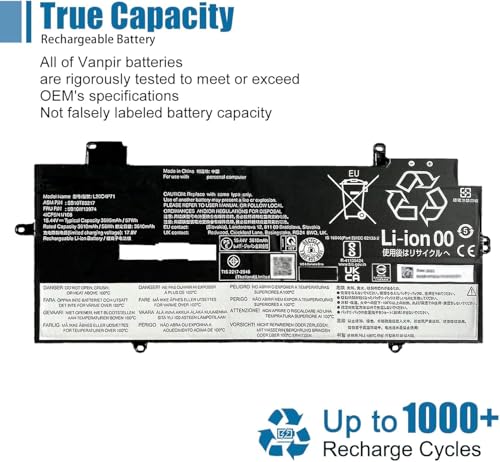Image of L20C4P71 SB10T83217 5B10W13974 Laptop Battery replacement for Lenovo ThinkPad X1 Carbon 9th Gen 10th Gen X1 Yoga 6th 7th Gen 2021 Series L20M4P71 L20D4P71 L20L4P71 SB10T83216 5B10W13973 5B10W13975