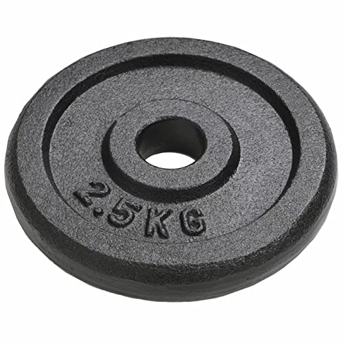 Tidyard Gewichtsschijven, gewichtsplaten, 8 x 2,5 kg, van gietijzer, halterschijven 20 kg, reservegewicht voor fitnessstudio, gewichtsschijven 20 kg, gewichtsschijven 20 kg - Afbeelding 3