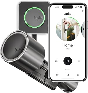 Bold – Elite Smart Lock Zylinder SX33 mit Bold Connect – Silber – Intelligentes Türschloss ohne Schlüssel – Bluetooth & WLAN – Einfache Installation – App-Steuerung