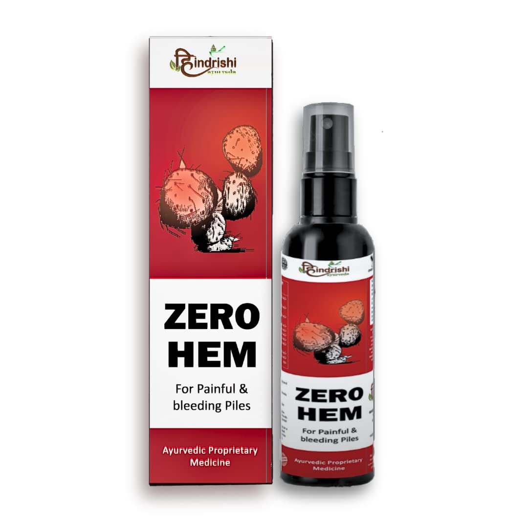 Hindrishi Ayurveda Zero Hem Piles Care Oil Spray for Painful and Bleeding Piles, Fast Relief Hemorrhoid Support, Improve Digestion and Relief from Constipation - 50ml (B0BJ74836W) Amazon Price History, Amazon Price Tracker