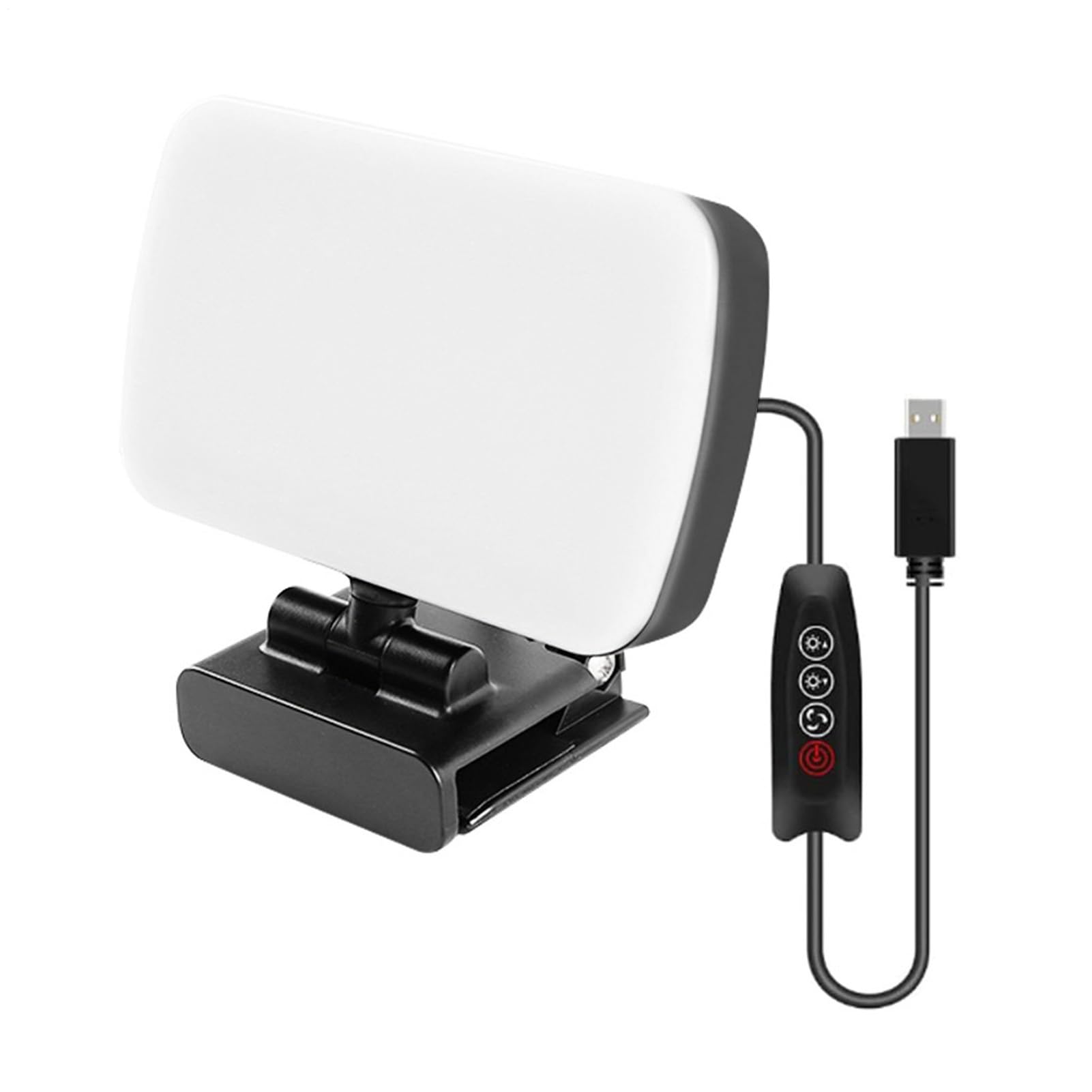 Video Conference Lighting, Ajustable 3 Modos de iluminación con función Regulable, 360° Rotatable Computer Light, Ideal para reuniones y transmisión en, Solid Color, Single Unit