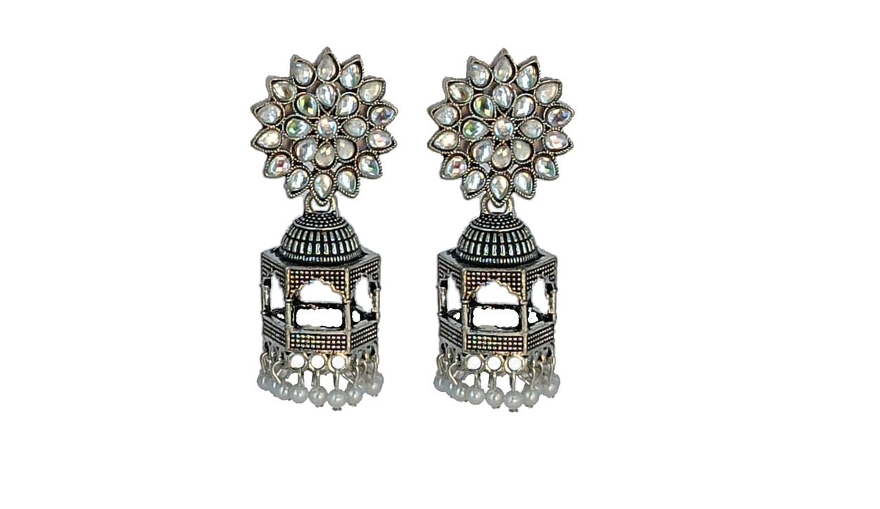 Vintage Temple Design Pattern Bell Design Dangle Earrings Retro Bollywood Style Zinc Alloy Jewelry Creative Tourism Souvenir Color Silver (B0DB6J1PRJ) Amazon Price History, Amazon Price Tracker