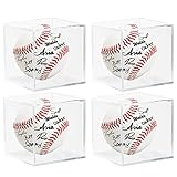 4 Pack Acrylic Baseball Display Case - UV Protected Baseball Holder for Display, Display Case for Autographed, Tennis, Golf, Billiard Balls, Memorabilia