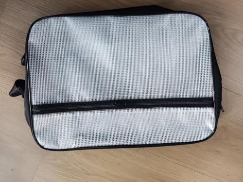 [GNEGNI] 透明バッグ A4サイズ対応 大容量 メッシュ ツールバッグ 防水 PVC素材 2ポケット付 エンジニア 現場 仕事用 コンサート 安検 ビニールカバン 肩掛け 調節可能 ホワイトメッシュ