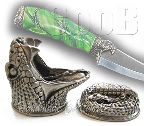 CooB Knife Finger Guard Bolster Pommel Sets Snake. Amazing Metal Hand-Casted Knife Making
