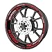 Set completo di adesivi per cerchioni per BMW K1200, qualità Premium, (8 adesivi per 2 ruote) (rosso)