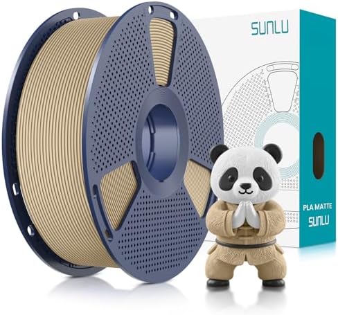 SUNLU Matte PLA Filament 1.75mm, 3D Drucker Filament PLA Matte 1KG Eiche | Neatly Wound Filament, Einfach zu Bedienen, 1kg(2.2lbs) Spule PLA Filament für FDM 3D Drucker