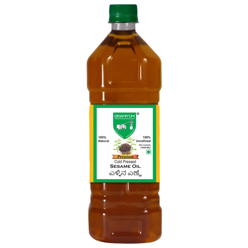 Gramiyum Cold Pressed Gingelly / Til / Sesame Oil (Kachi Ghani/Wooden Chekku) - 1000ml (B01F3IBJ6W) Amazon Price History, Amazon Price Tracker