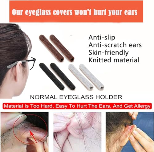 Image of UpinFun Glasses Ear Cushion, Eyeglasses Temple Tips Sleeve Protectors, Eyeglass Ears Behind Guards Ends Arm Covers