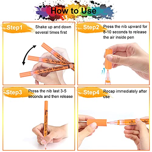 18 Colori Penne Vernice Acrilica, VICBAY 0.7mm