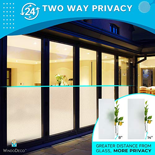 Windodeco Frosted Matte Decorative Privacy Window Film Non-Adhesive Static Cling For Bathroom Office Home Glass Door Heat Control Uv Protection (Frosted White 48 In X 7 Ft) #TOP2