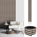 Peel and Stick Slat Wall Panels, 4" x 96" Self-Adhesive Light Walnut Faux Wood Accent Wall Panels, Removable 3D PVC Soundproof Wall Panels for Bedroom, Living Room, TV Background & Home Décor