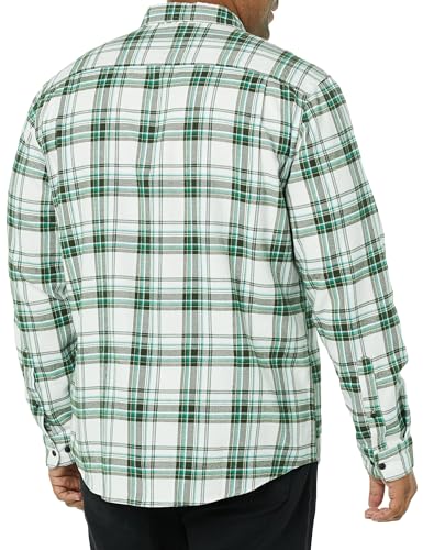 Image of Amazon Essentials Men's Regular Fit Long-Sleeve Flannel Shirt, Soft Brushed Cotton, Lightweight yet Warm
