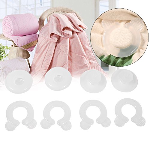 Cafopgrill 4Pcs Edredón nórdico de Cama Clips de fijación Sujetadores Ropa de Cama de Dormitorio Edredones Sujetador de fijación Plástico para el hogar
