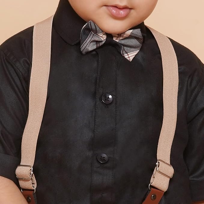 Image of AJ DEZINES Kids Casual Wear Clothing Cotton Shirt Short Set For Boys