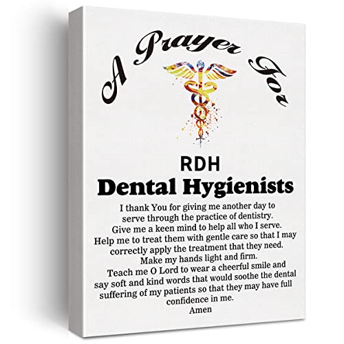 LEXSIVO a Dental Hygienist's Prayer Canvas Home Wall Art Decor Dental Hygienists Gift Painting 11.5x15 Dental Professionals Poster Framed Ready to Hang
