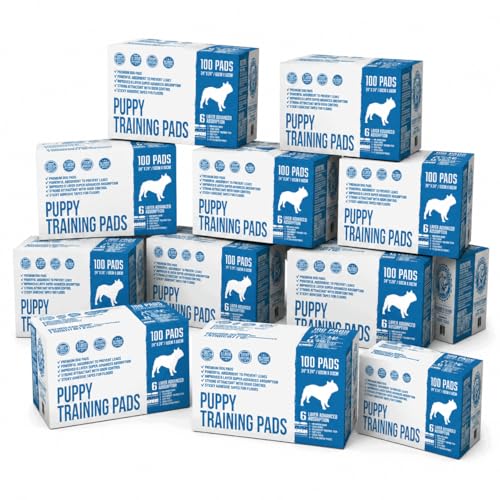 Image of Bulldogology Premium Puppy Pads with Adhesive Sticky Tape Large Dog Training Wee Pads 6 Layer Absorbent Pet Pee Pads Bullsorbent Tech White 1200 Count 24 inch x 24 inch