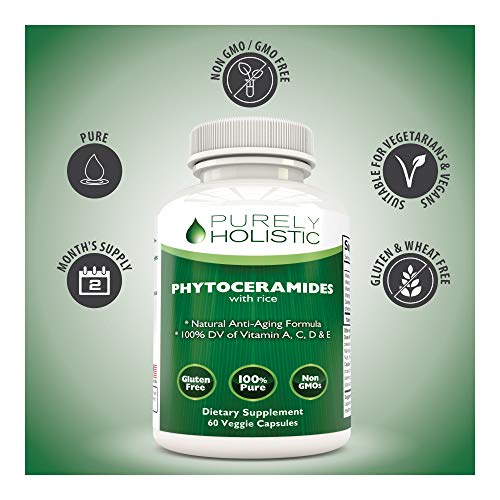 Phytoceramides Skin Therapy Supplement 60 Capsules 100% Rice Based 100% Natural Vegetarian/ Vegan Capsules 100% Dv Of Vitamin A,C,D & E With No Fillers Or Artificial Ingredients #TOP2