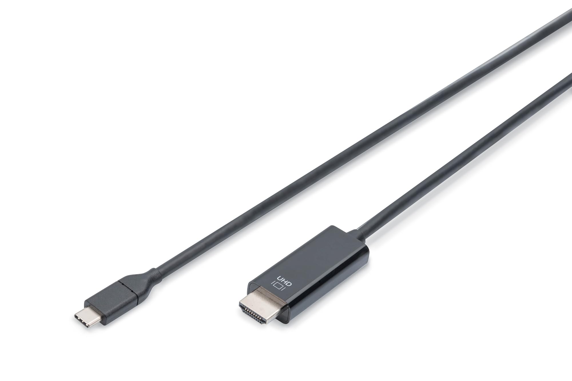 DIGITUS USB-C to HDMI cable – USB 3.2 Gen2 – 2 m – UHD 4k 60 Hz – HDMI 2.0 – 18 Gbit/s – Plug and Play – Black