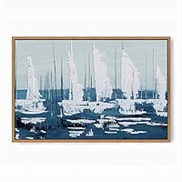 Framed Canvas Wall Art Colorful Sailboats Canvas Prints Home Artwork Decoration for Living Room,Bedroom - 16x24 inches