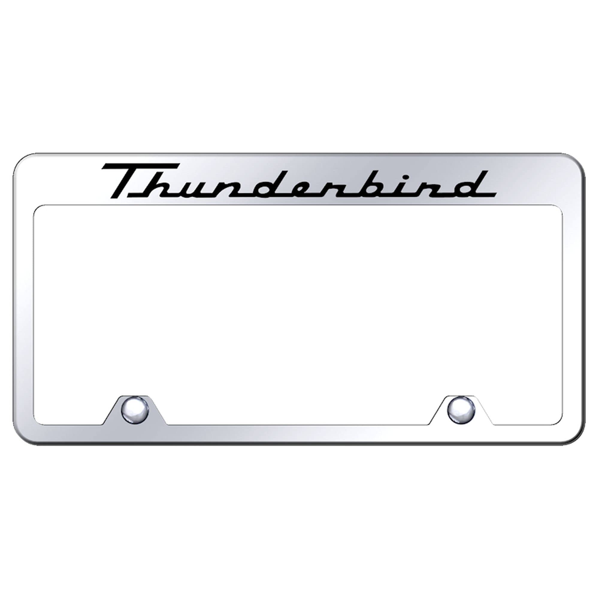Au-TOMOTIVE GOLD Laser Etched Logo Stainless Steel Truck License Plate Frame for Ford Thunderbird (Chrome)